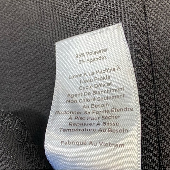 TALBOTS Black with White Trim 3/4 Sleeve Midi Dress with Tie Sleeves, S - Picture 10 of 11